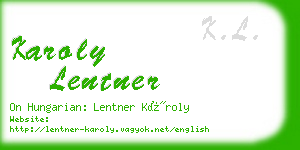 karoly lentner business card